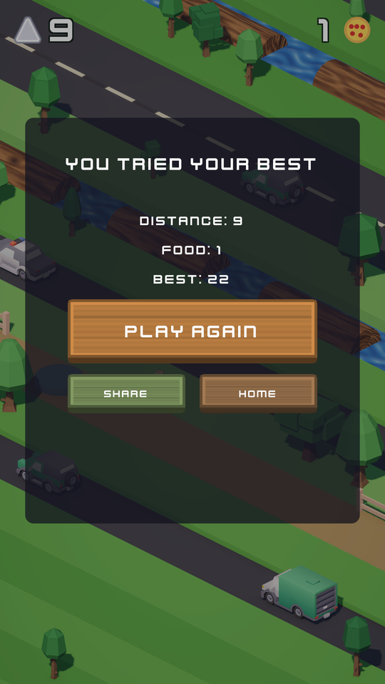 The run summary screen