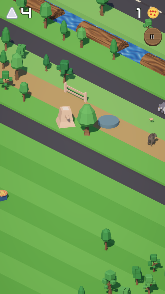 Crossing a road mid-run, with traffic and snacks